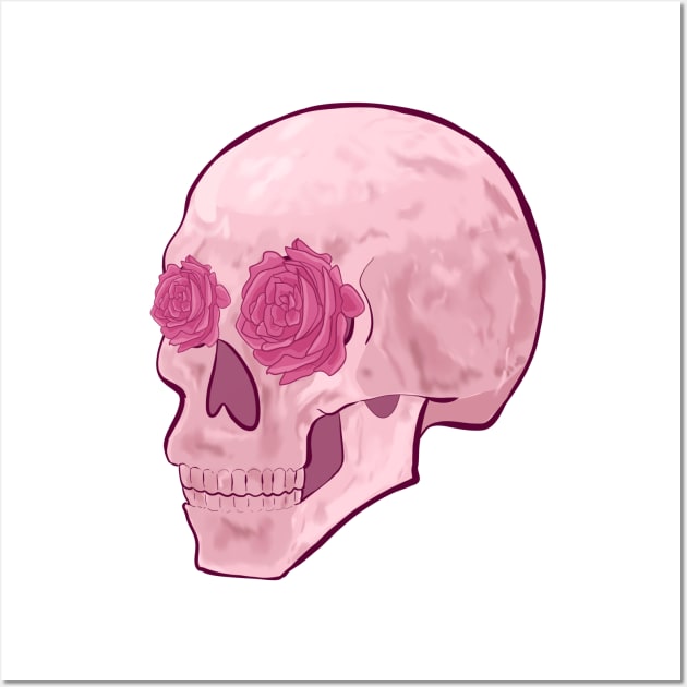 Rose Quartz Skull Wall Art by itshypernova